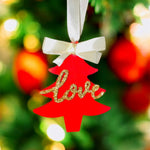 Load image into Gallery viewer, Red &amp; Gold Love Christmas Ornament Set - KLC Creation
