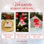 Load image into Gallery viewer, Red &amp; White Christmas Initial Tree Decoration - KLC Creation
