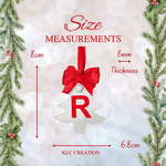 Load image into Gallery viewer, Red &amp; White Christmas Initial Tree Decoration - KLC Creation
