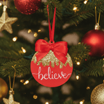 Load image into Gallery viewer, Set of Believe Christmas Bauble Decorations - KLC Creation
