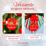 Load image into Gallery viewer, Set of Believe Christmas Bauble Decorations - KLC Creation
