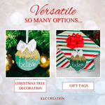 Load image into Gallery viewer, Set of Believe Christmas Bauble Decorations - KLC Creation
