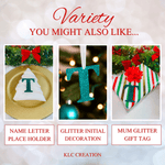 Load image into Gallery viewer, Teal Glitter Initial Christmas Decoration - KLC Creation
