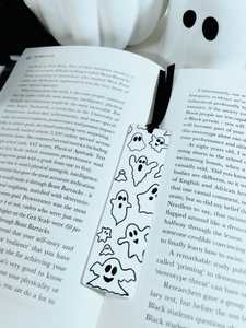 White & Black Ghost Bookmark - KLC Creation