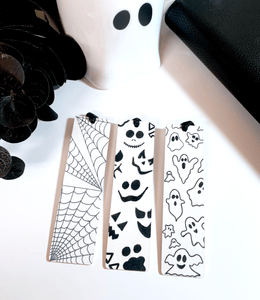 White & Black Ghost Bookmark - KLC Creation