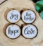 Load image into Gallery viewer, White &amp; Black Log Slice Decoration Set - KLC Creation
