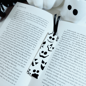 White Wood Pumpkin Bookmark - KLC Creation