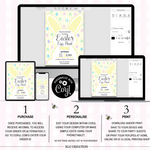 Load image into Gallery viewer, Yellow Easter Egg Hunt Digital Invitation - KLC Creation
