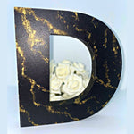 Load image into Gallery viewer, Black &amp; Gold Marble Effect Letter - KLC Creation
