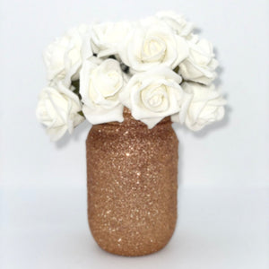 Copper Glitter Mason Jar Centrepiece - KLC Creation