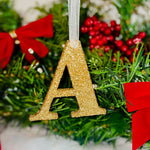 Load image into Gallery viewer, Gold Initial Letter Christmas Tree Decoration - KLC Creation
