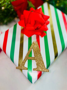 Gold Initial Letter Christmas Tree Decoration - KLC Creation