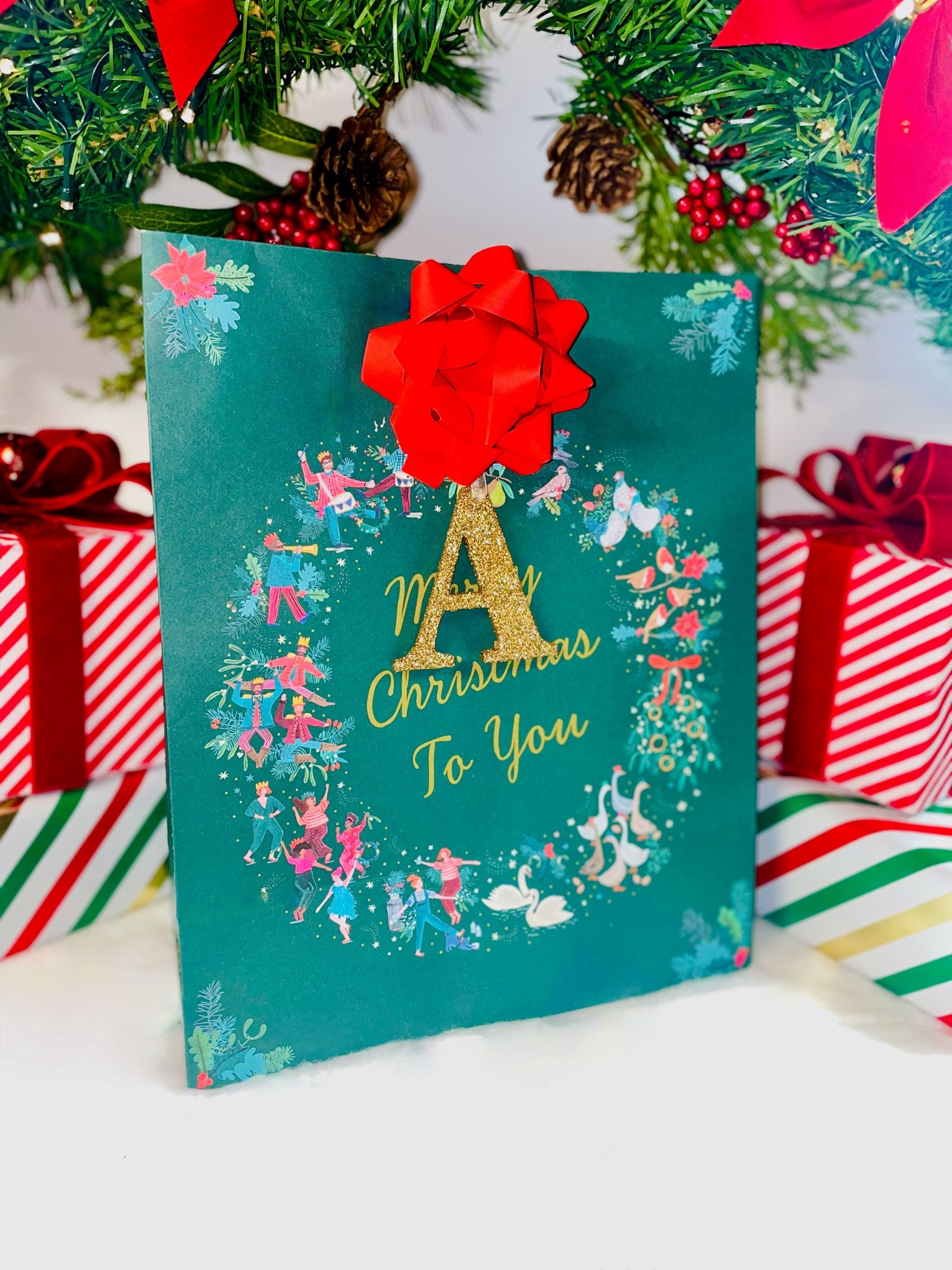 Gold Initial Letter Christmas Tree Decoration - KLC Creation