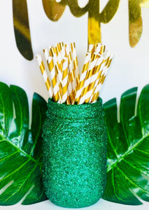 Jungle Green Glitter Mason Jar - KLC Creation