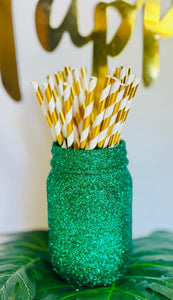 Jungle Green Glitter Mason Jar - KLC Creation