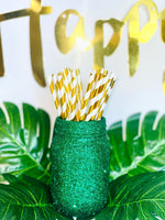 Load image into Gallery viewer, Jungle Green Glitter Mason Jar - KLC Creation
