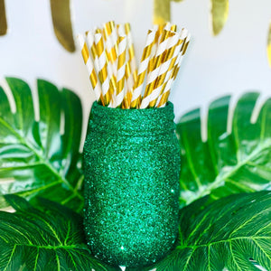 Jungle Green Glitter Mason Jar - KLC Creation