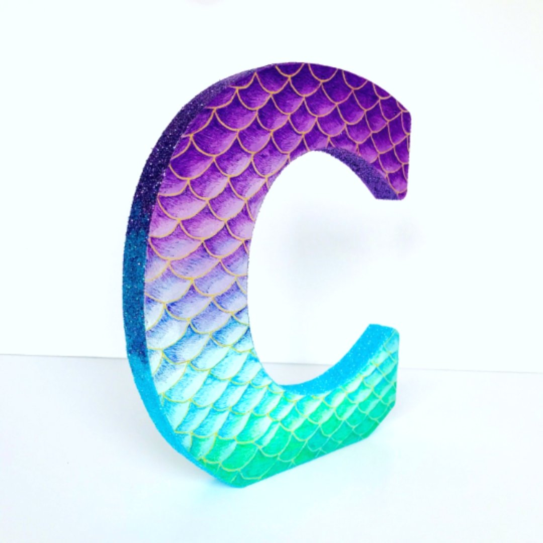 Large Mermaid Freestanding Letter - KLC Creation