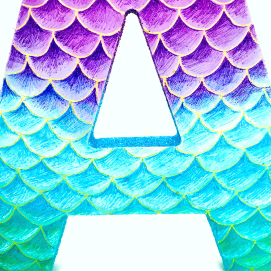 Large Mermaid Freestanding Letter - KLC Creation