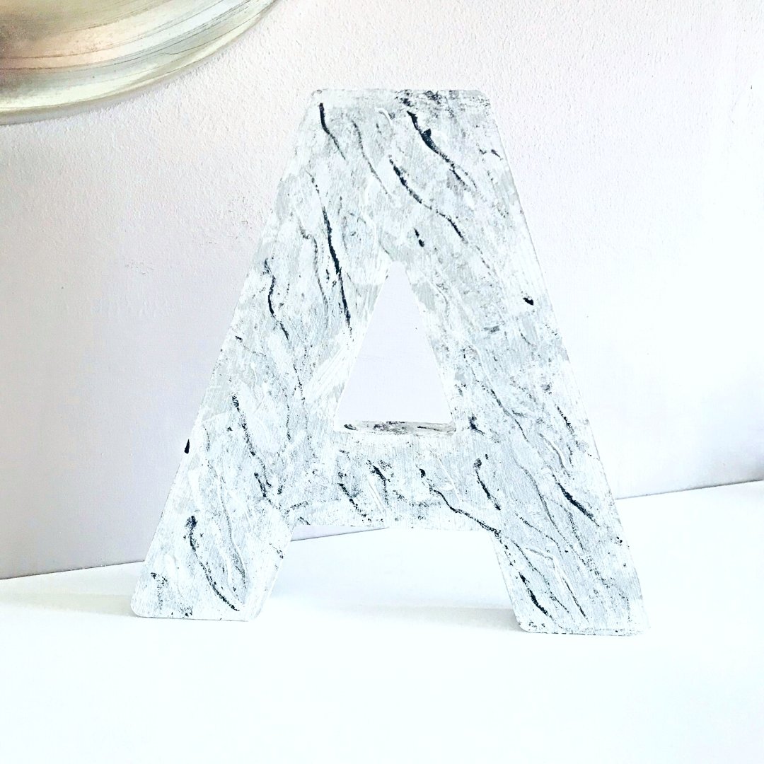 Marble Effect Large Letter | Marble Effect Handmade Decor – KLC Creation