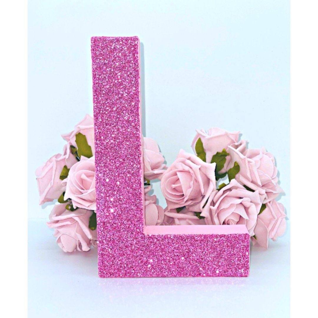 Pink Glitter Freestanding Letter/No. - KLC Creation