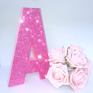 Pink Glitter Freestanding Letter/No. - KLC Creation
