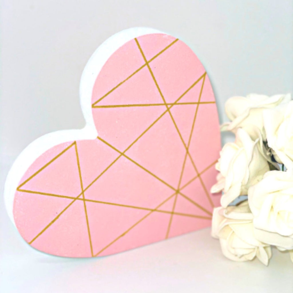 Pink & Gold Geometric Heart - KLC Creation