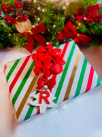 Load image into Gallery viewer, Red &amp; White Christmas Initial Tree Decoration - KLC Creation

