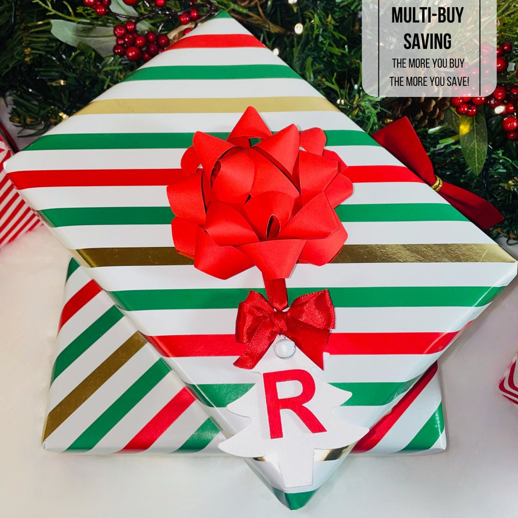 Red & White Christmas Initial Tree Decoration - KLC Creation