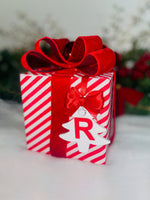 Load image into Gallery viewer, Red &amp; White Christmas Initial Tree Decoration - KLC Creation
