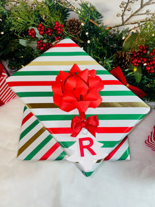 Red & White Christmas Initial Tree Decoration - KLC Creation