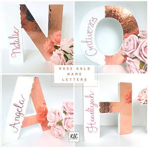 Rose Gold Name Letter - KLC Creation