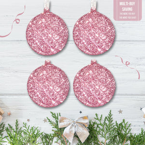 Set of Teal Green Glitter Bauble Decorations - KLC Creation