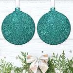 Load image into Gallery viewer, Set of Teal Green Glitter Bauble Decorations - KLC Creation
