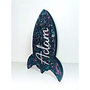 Space Rocket Name Decor - KLC Creation